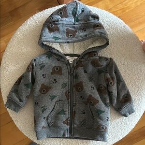 3/15$ Gray Bear Print Hoodie